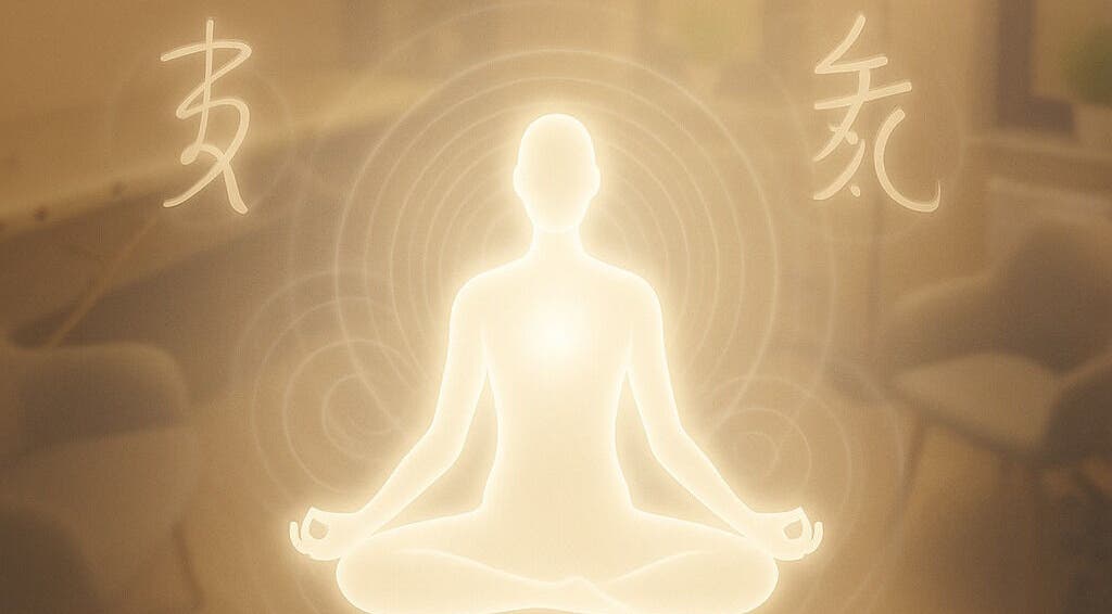 Sylwetka medytująca w Gabinet pracy energetycznej w Mokronos Górny, Województwo Dolnośląskie, PL.