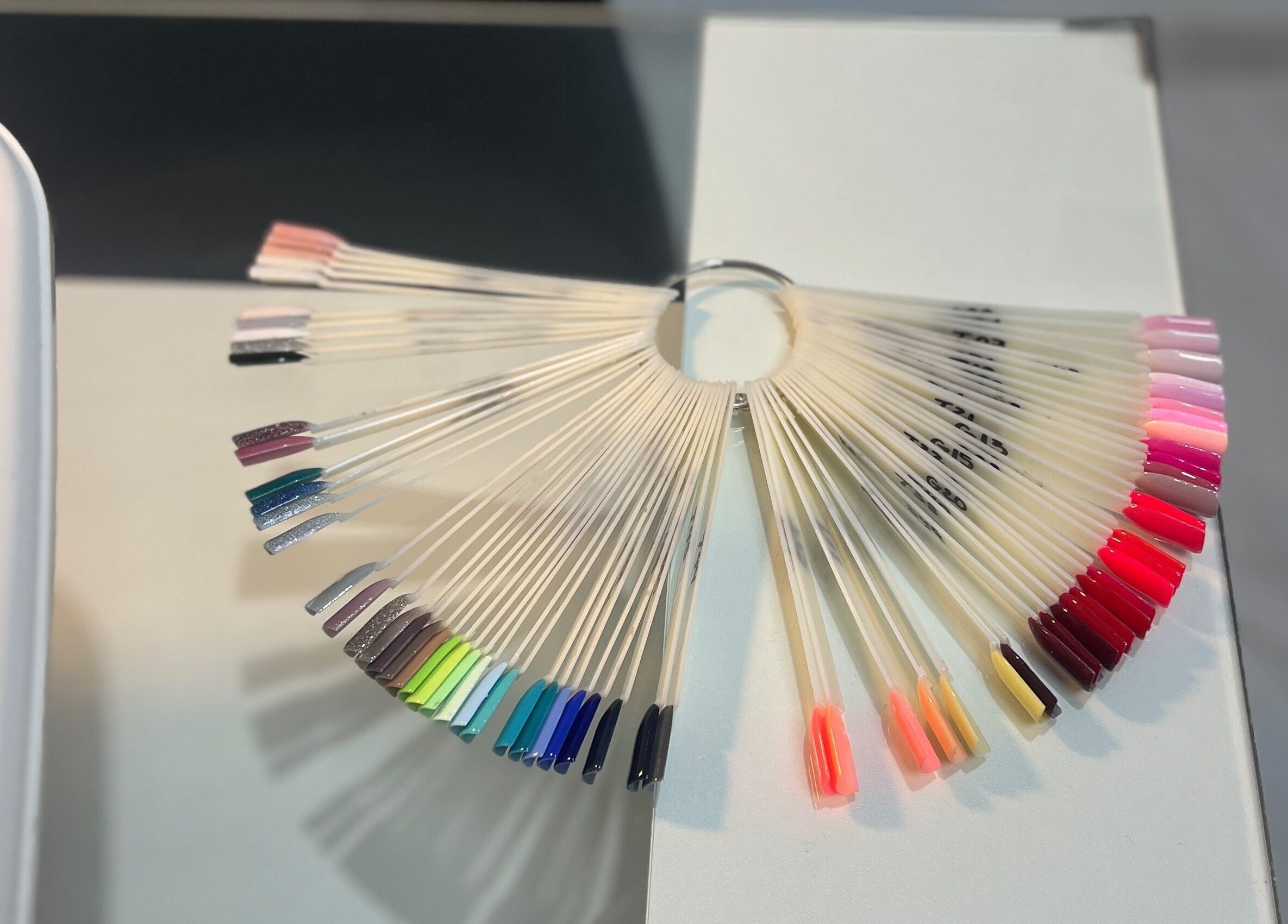 Diverse nail polish colors on display at Marga Studio, Resistencia, Chaco, AR.