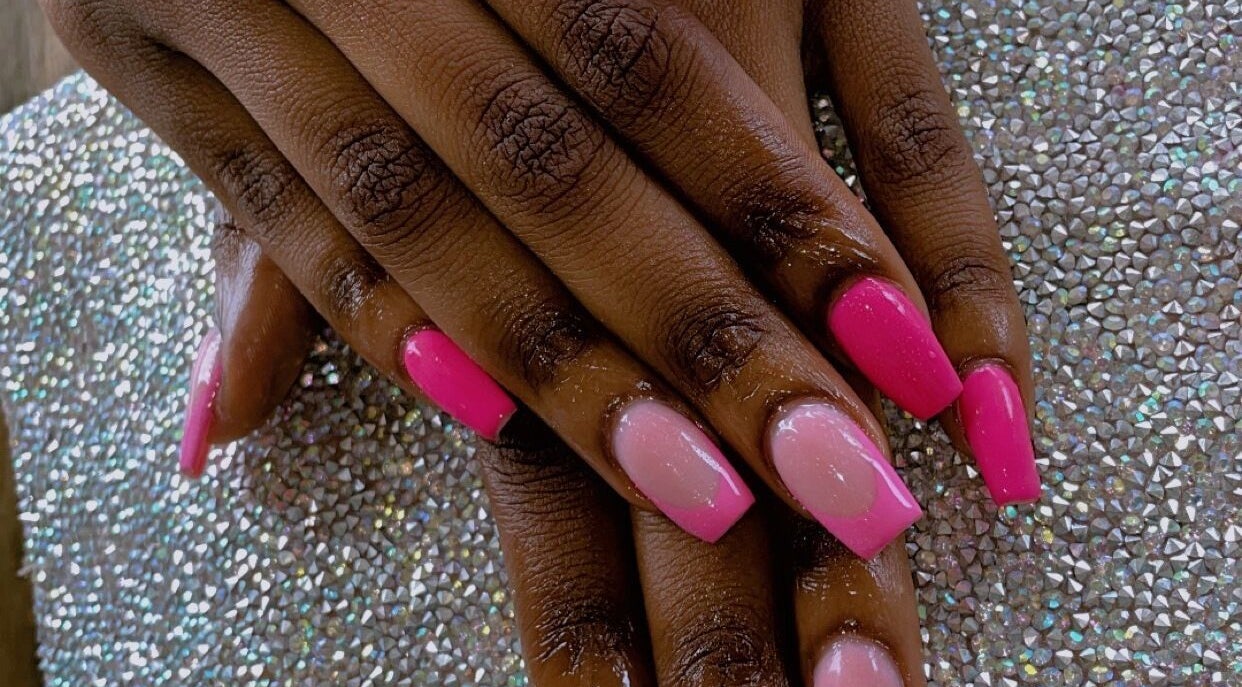Stunning pink nails at Rebekah’s Creations, Georgetown East bank Demerar, Essequibo Islands-east Demerara, GY.