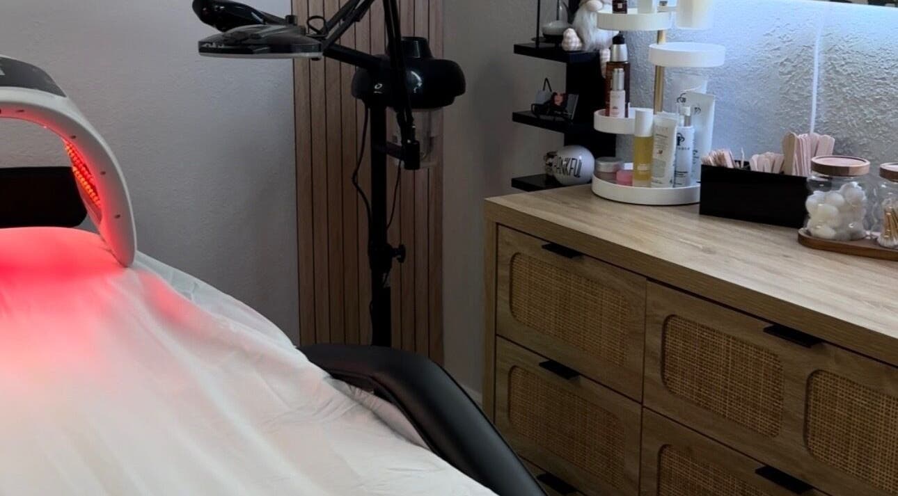 Advanced LED therapy setup at Oseas Beauty & Spa in Tampa, Florida, US featuring serene spa decor.