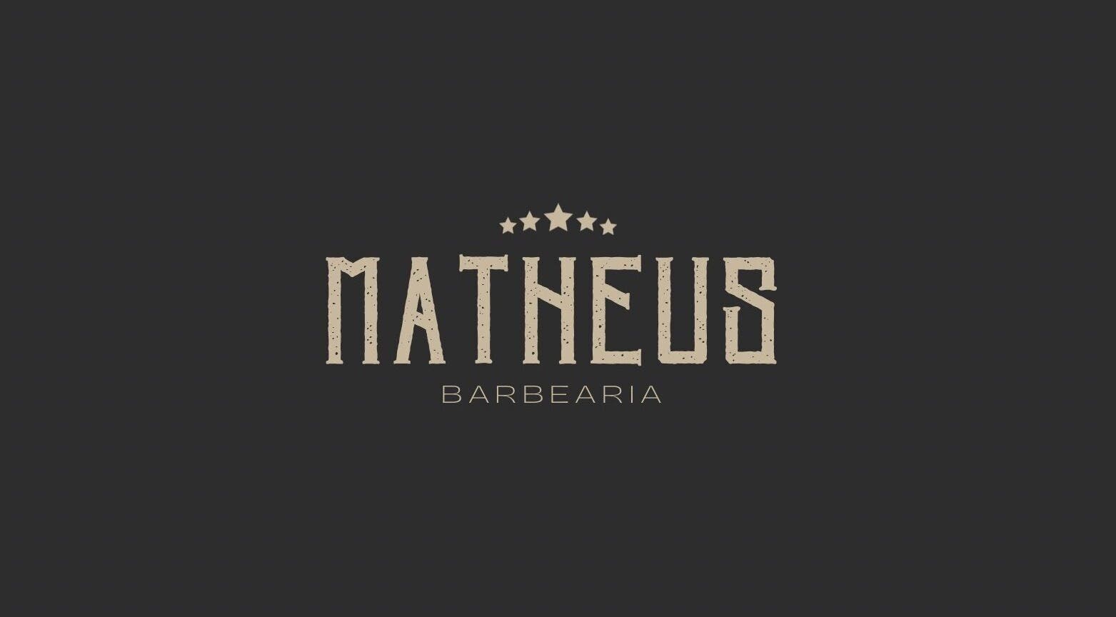 Logotipo da BARBEARIA MATHEUS destacando nome e estrelas em Ceará, Ceará, BR.