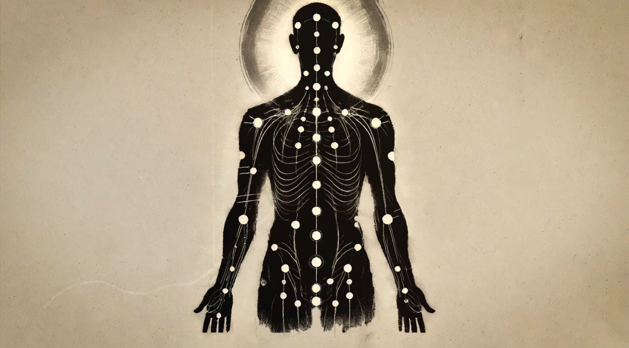 Schéma de points énergétiques au Calm’nurse, Lattes, Occitanie, FR. Ressourcez votre énergie vitale.