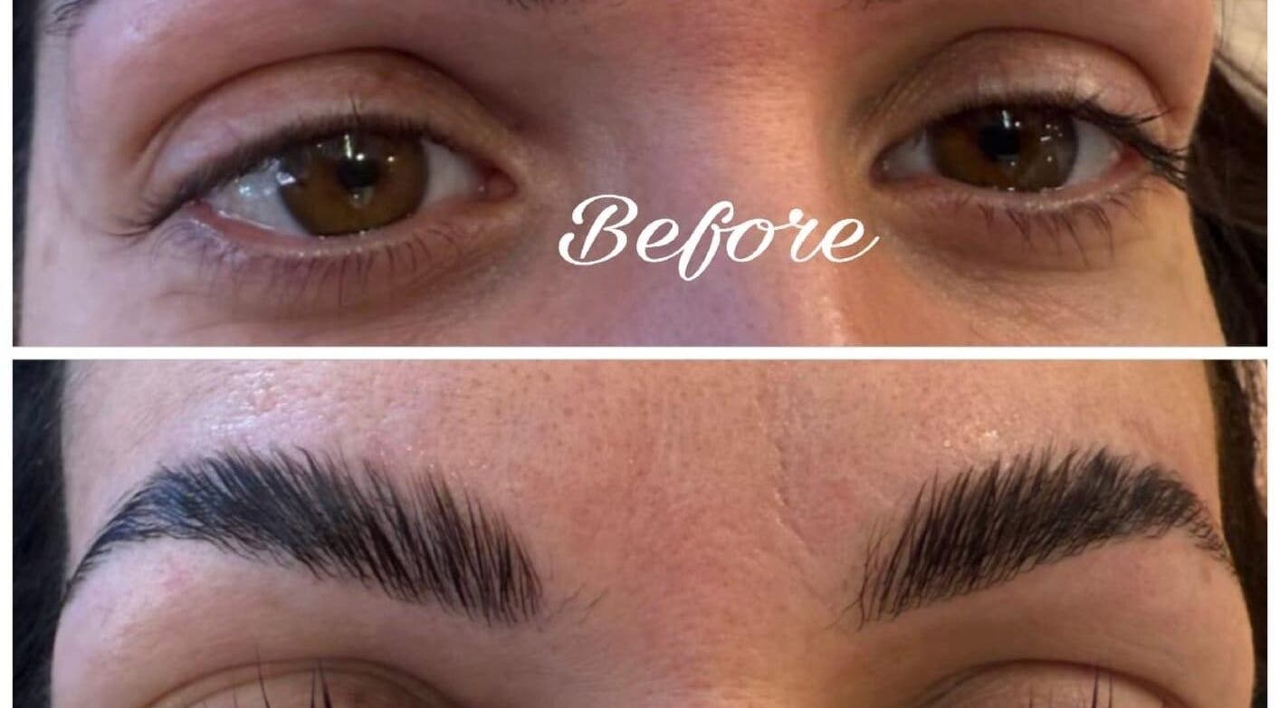 Before and after eyebrow treatment at Strand & Style Beauty Lounge, Melbourne, Victoria, AU.