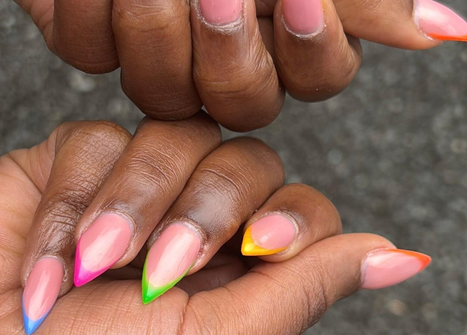 Colorful nail art manicure at Kibali Glam Space in Nairobi, Nairobi County, KE.