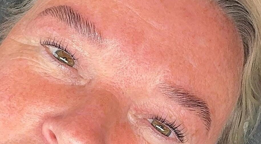 Perfectly groomed eyebrows at Doe of the Dales in Alfreton, England, GB.