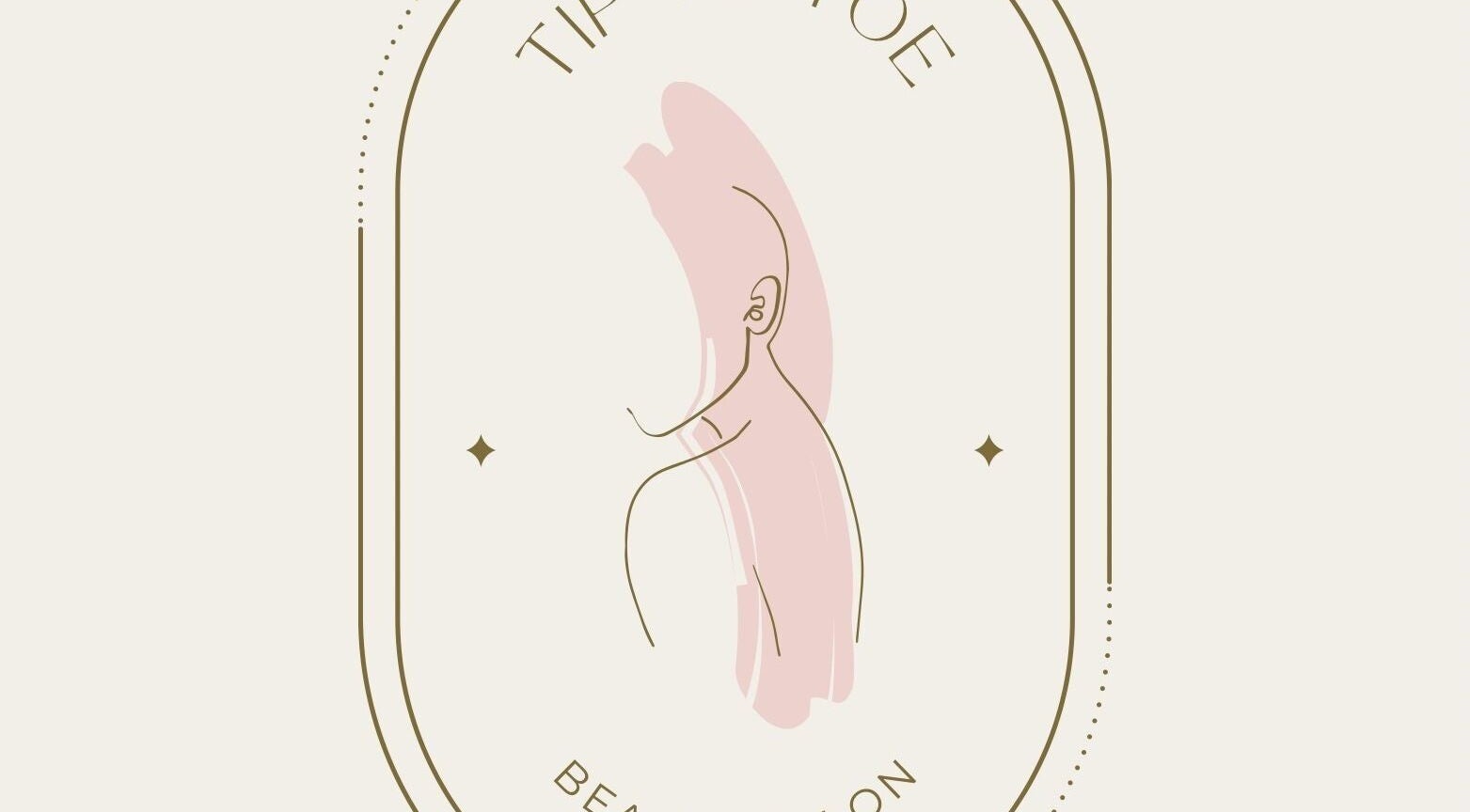 Sophisticated logo of Tip To Toe Beauty Salon, Paramaribo, SR featuring an artistic facial outline.