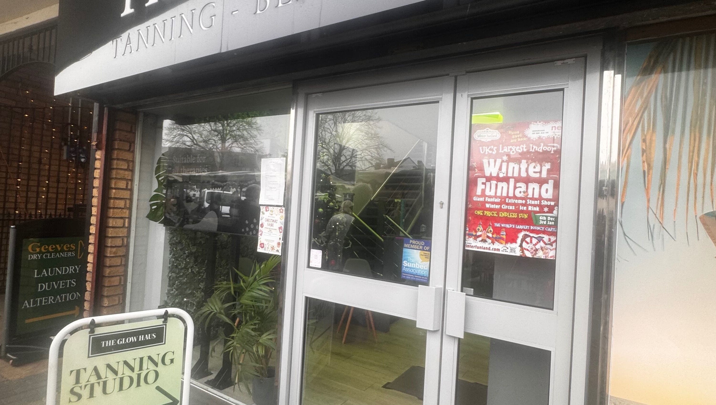 Entrance of Harmony Hands Massage Group in Kingswinford, England, showcasing a welcoming exterior.