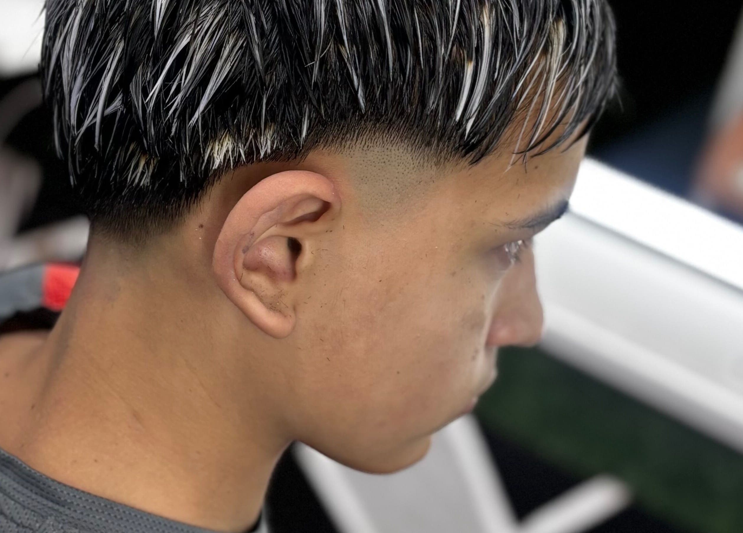 Close-up of a trendy haircut at El Fortín Barber, Villa José León Suárez, Provincia De Buenos Aires, AR.