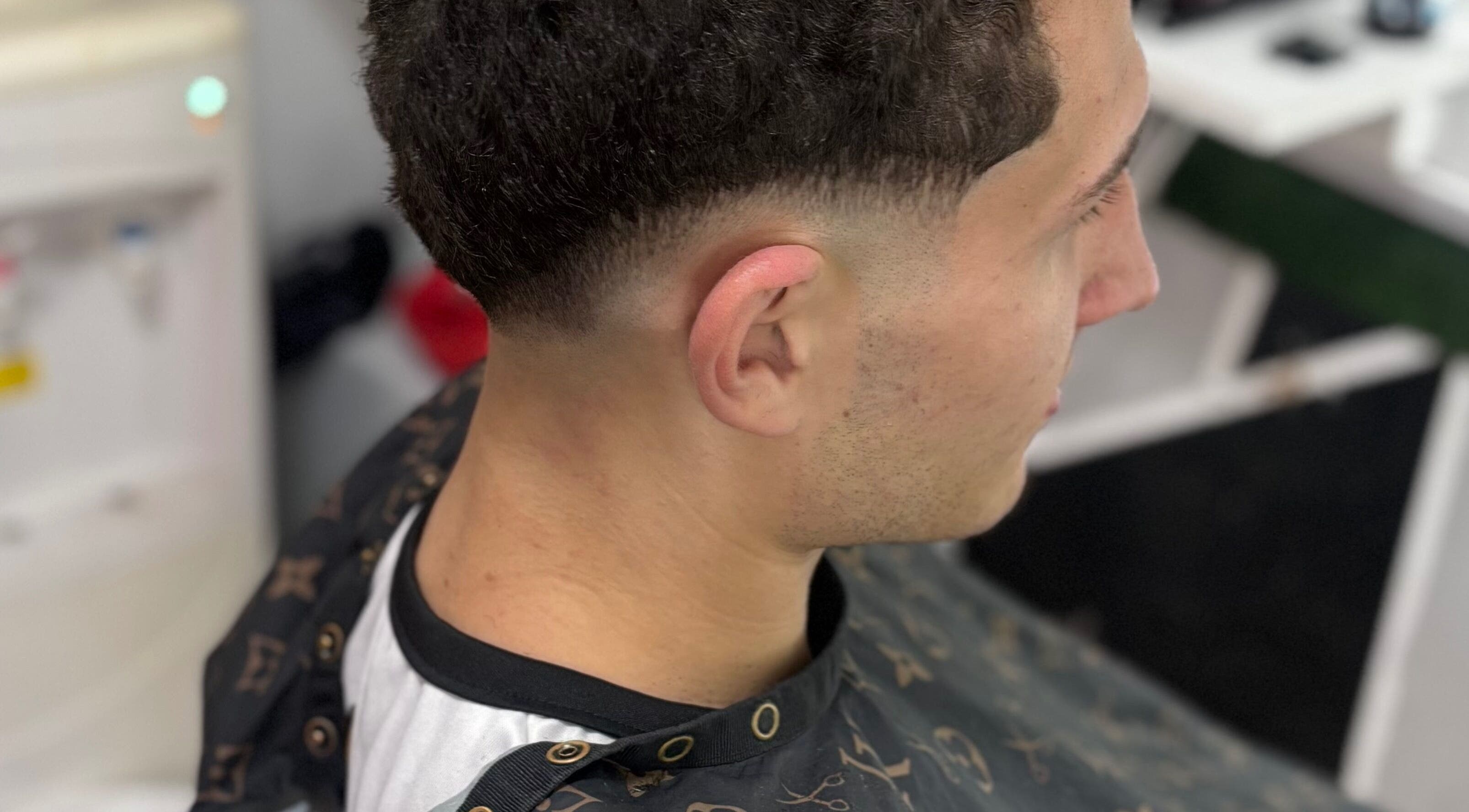 Close-up of a fresh fade haircut at El Fortín Barber, Villa José León Suárez, Provincia De Buenos Aires, AR.
