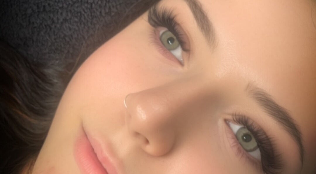 Close-up of expertly crafted eyelashes at Lash and Brow Cribb, Tamahere, Waikato, NZ.