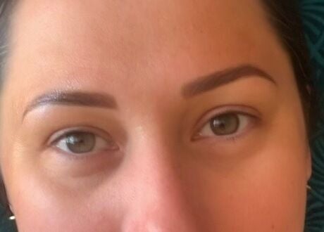 Close-up of expertly shaped brows at Lash and Brow Cribb, Tamahere, Waikato, NZ.