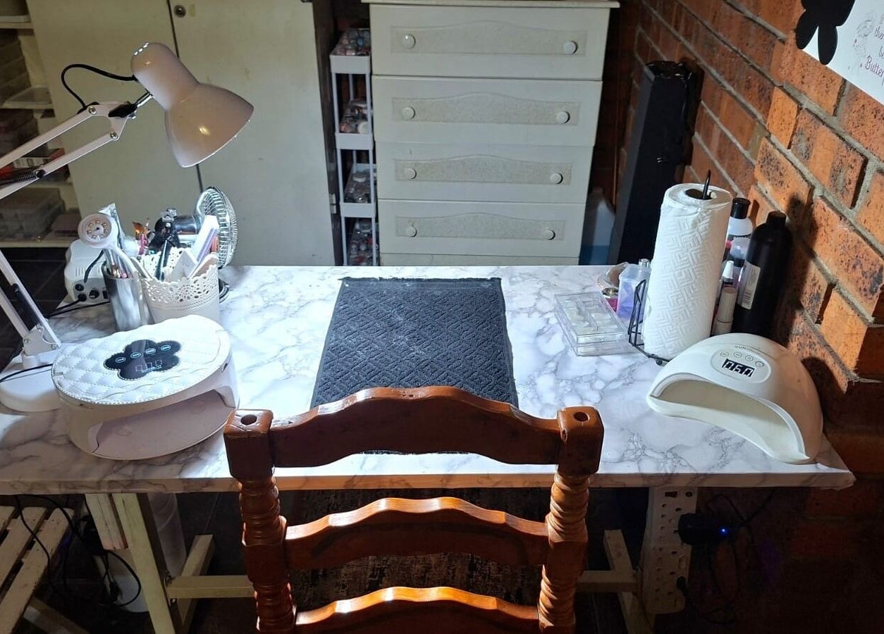 Nail workspace at Nails by Roelene in Krugersdorp, Gauteng, ZA. Features modern tools and inviting decor.