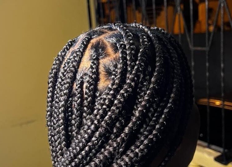 Intricate braided hairstyle at Lux_uriousempire, Port of Spain, offering top-notch beauty services.