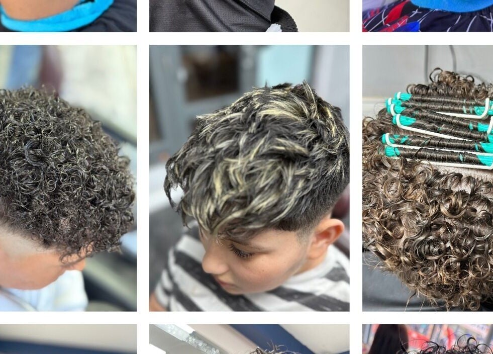 Trendy curly hairstyles for men at HE & SHE unisex salon, Bournemouth, England, GB. Perfect styling examples.