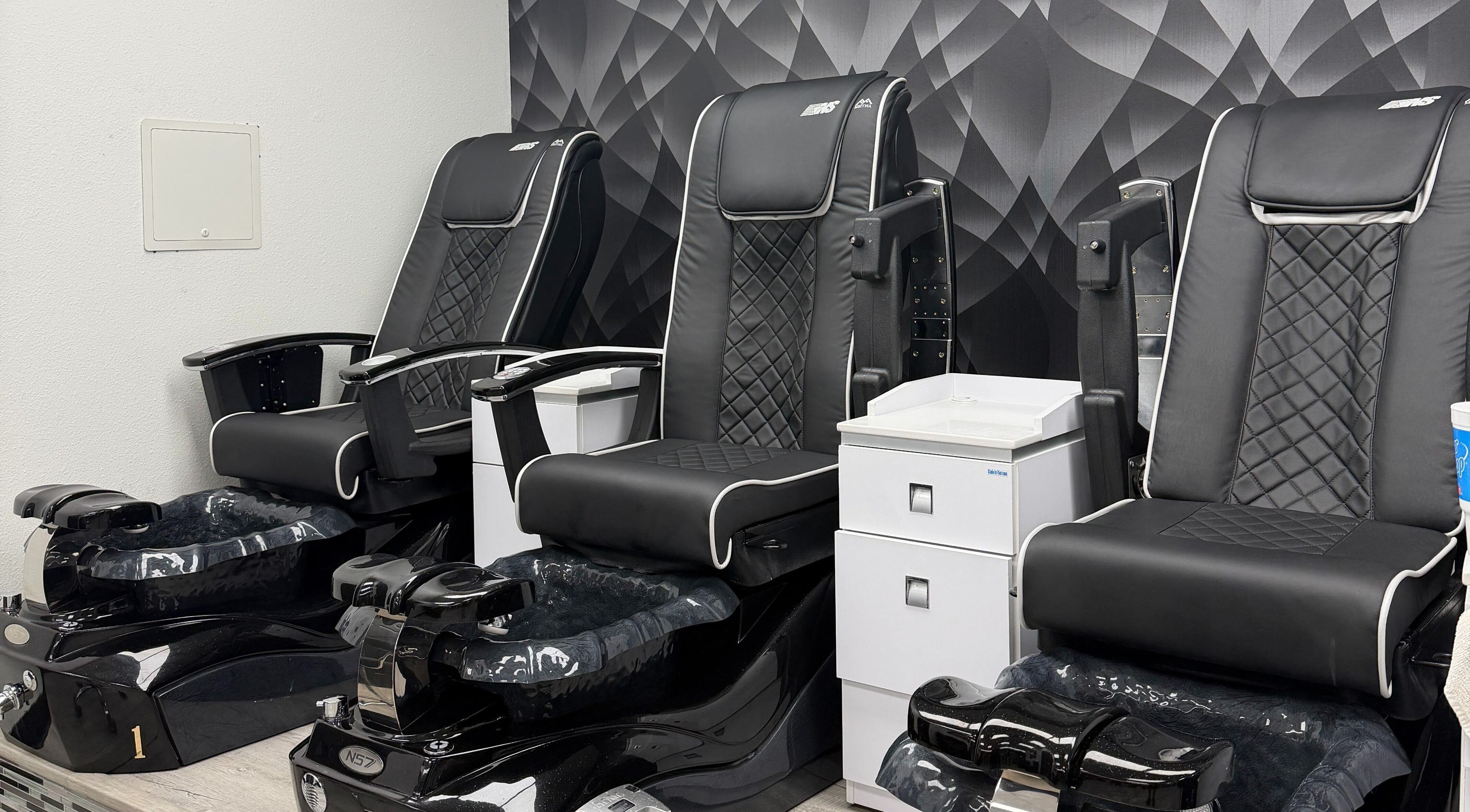 Elegant pedicure stations at Euphoria Salon in Mcallen, Texas, US offering comfort and style.