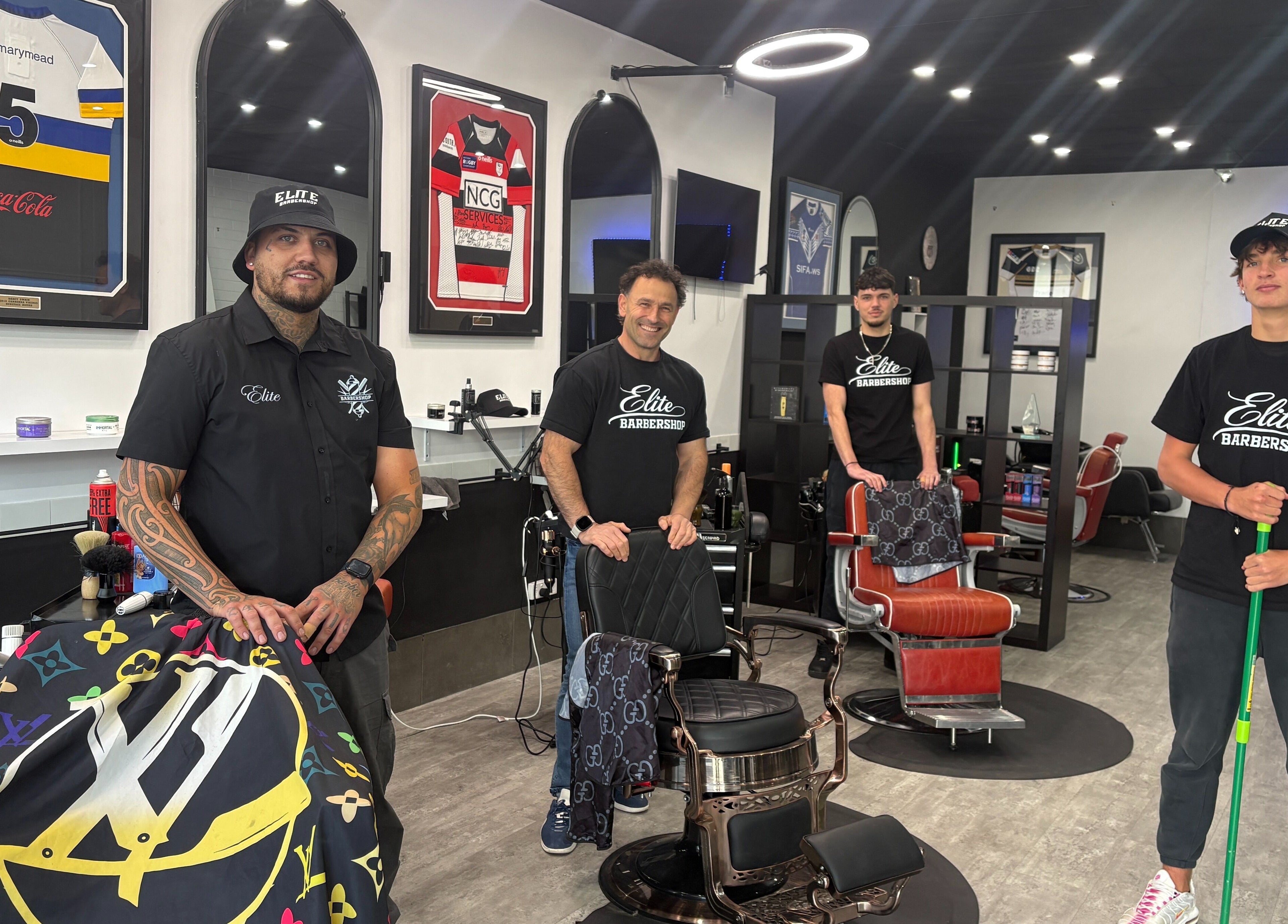 Friendly staff at The Elite Barbershop, Fyshwick, Australian Capital Territory, AU.