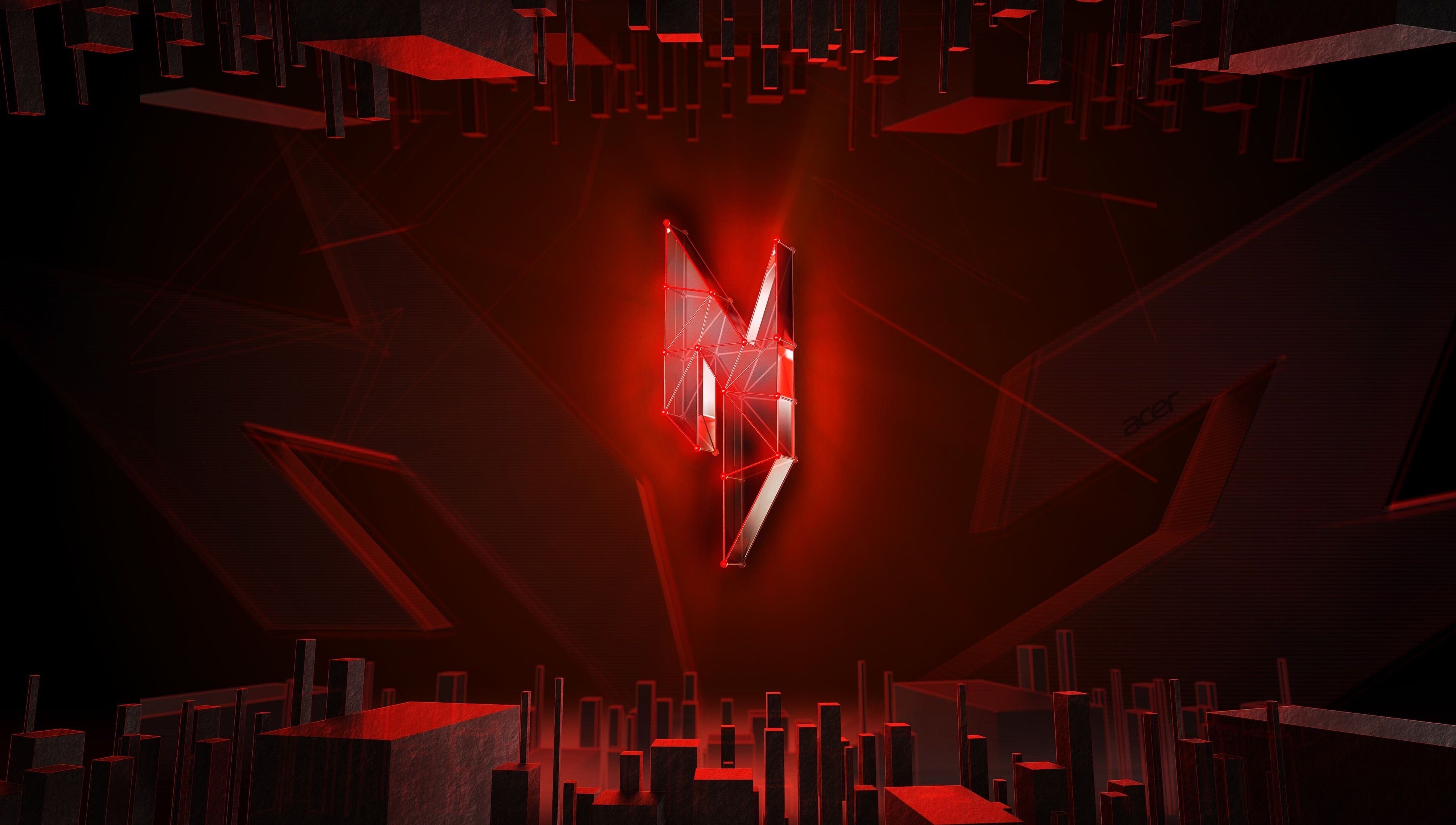 Abstract red geometric design at Pelos Locos, Monterrey, Nuevo León, MX.