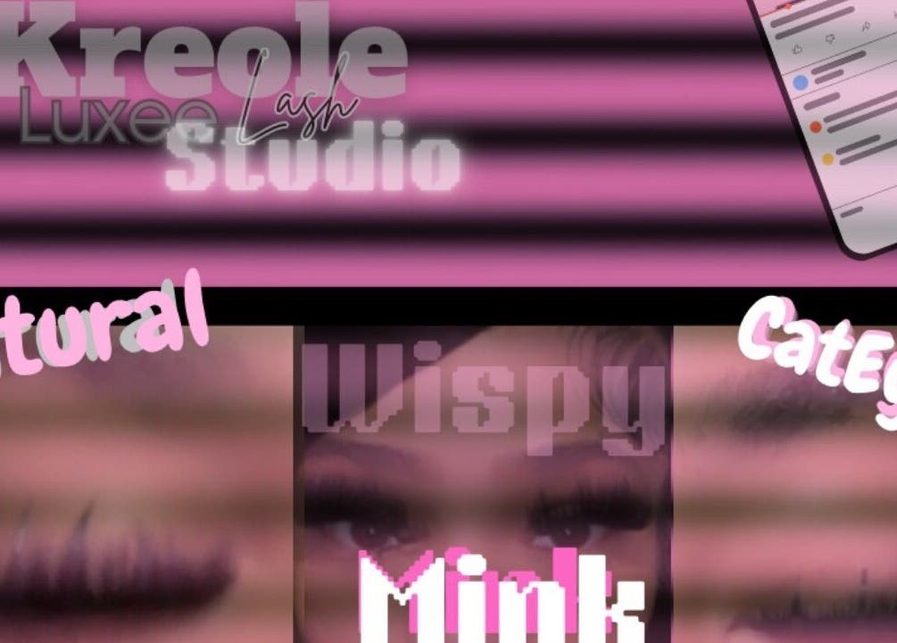 Explore diverse lash styles at Kreole Luxe Beauty Studio in Houston, Texas, US for a personalized beauty experience.