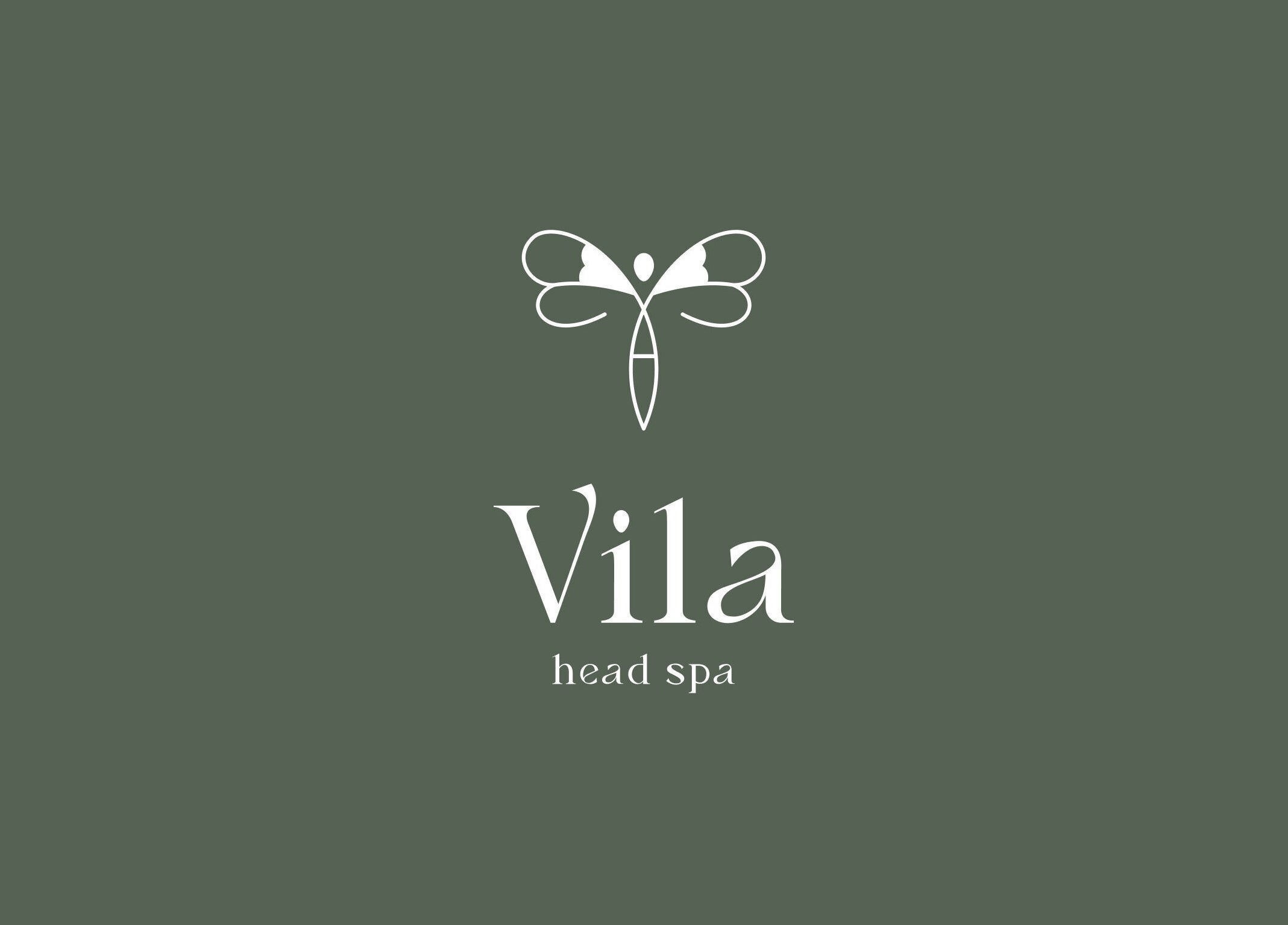 Vila Head Spa logo with dragonfly design in Banja Luka, Republika Srpska, BA.