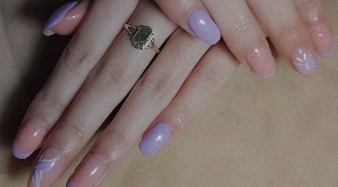 Elegant lavender nails from Nails By Courtney, Cape Town, Western Cape, ZA, showcasing intricate designs.