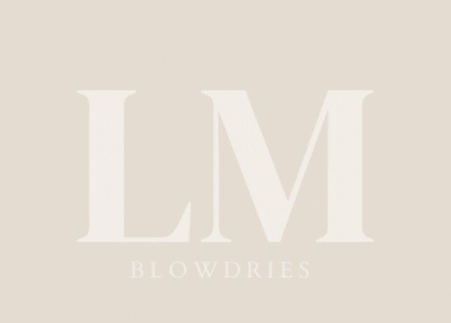 LM Blowdries logo in elegant style, located in Bettws, Wales, GB.