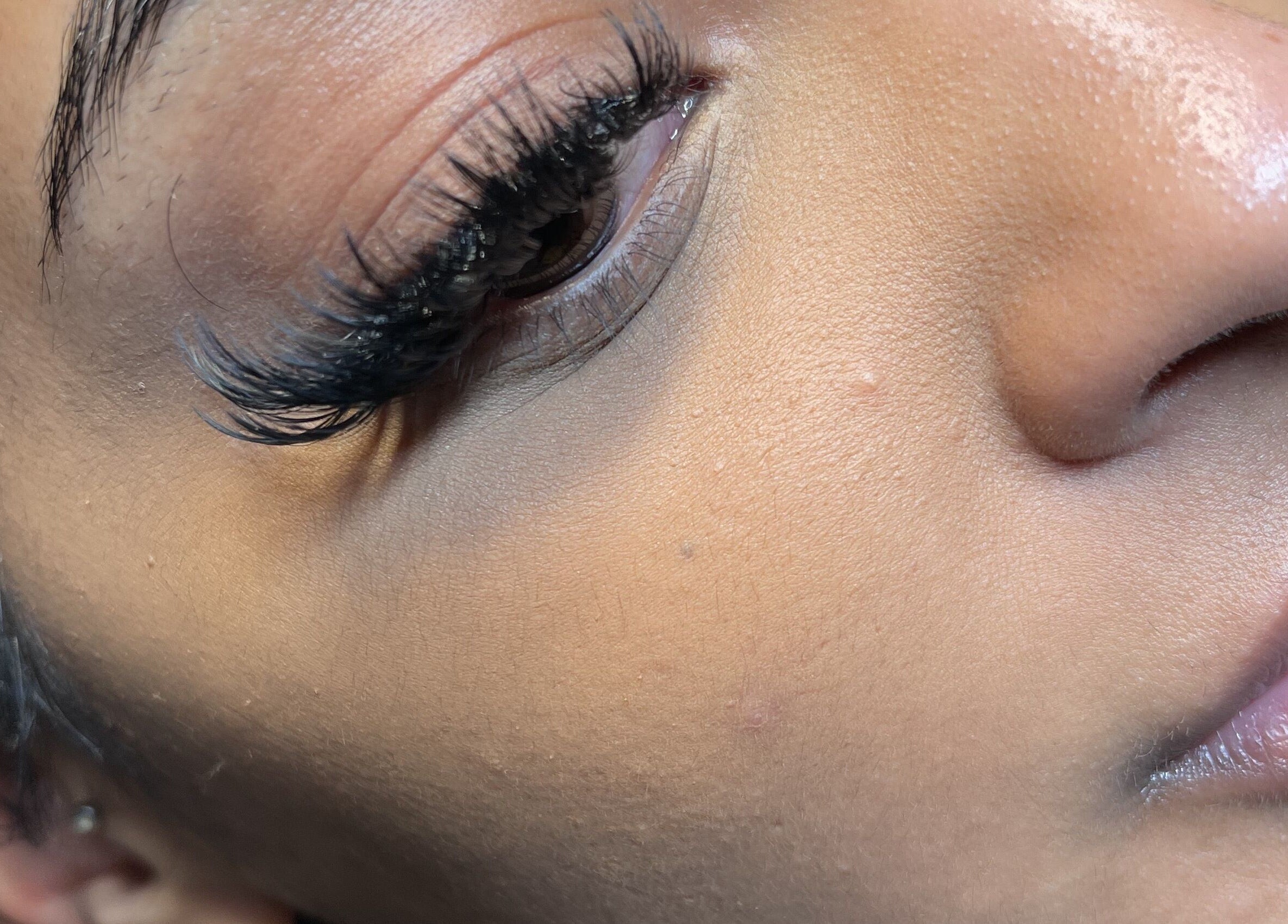 Close-up of elegant lash extensions at FreedzMUA | Makeup and Lashess, London, England, GB.