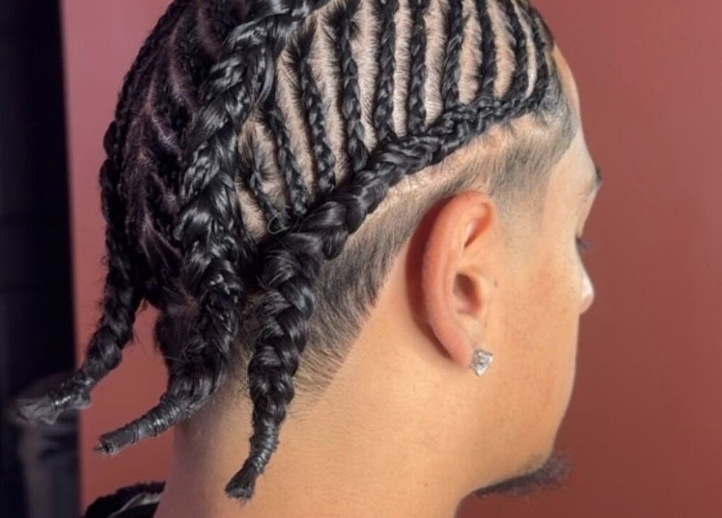 Intricate braid hairstyle at Velor Studio, Waterloo, Ontario, CA, showcasing expert styling and detail.