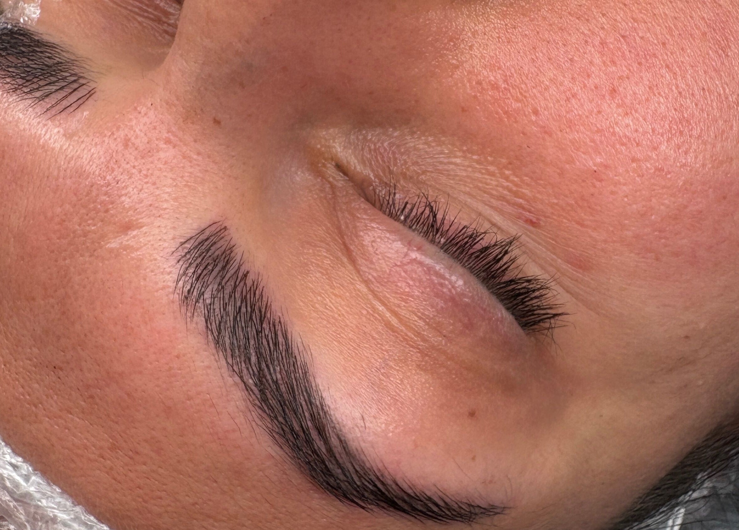 Perfectly shaped brows after treatment at Ginnie.Beauty, Liverpool, England, GB.