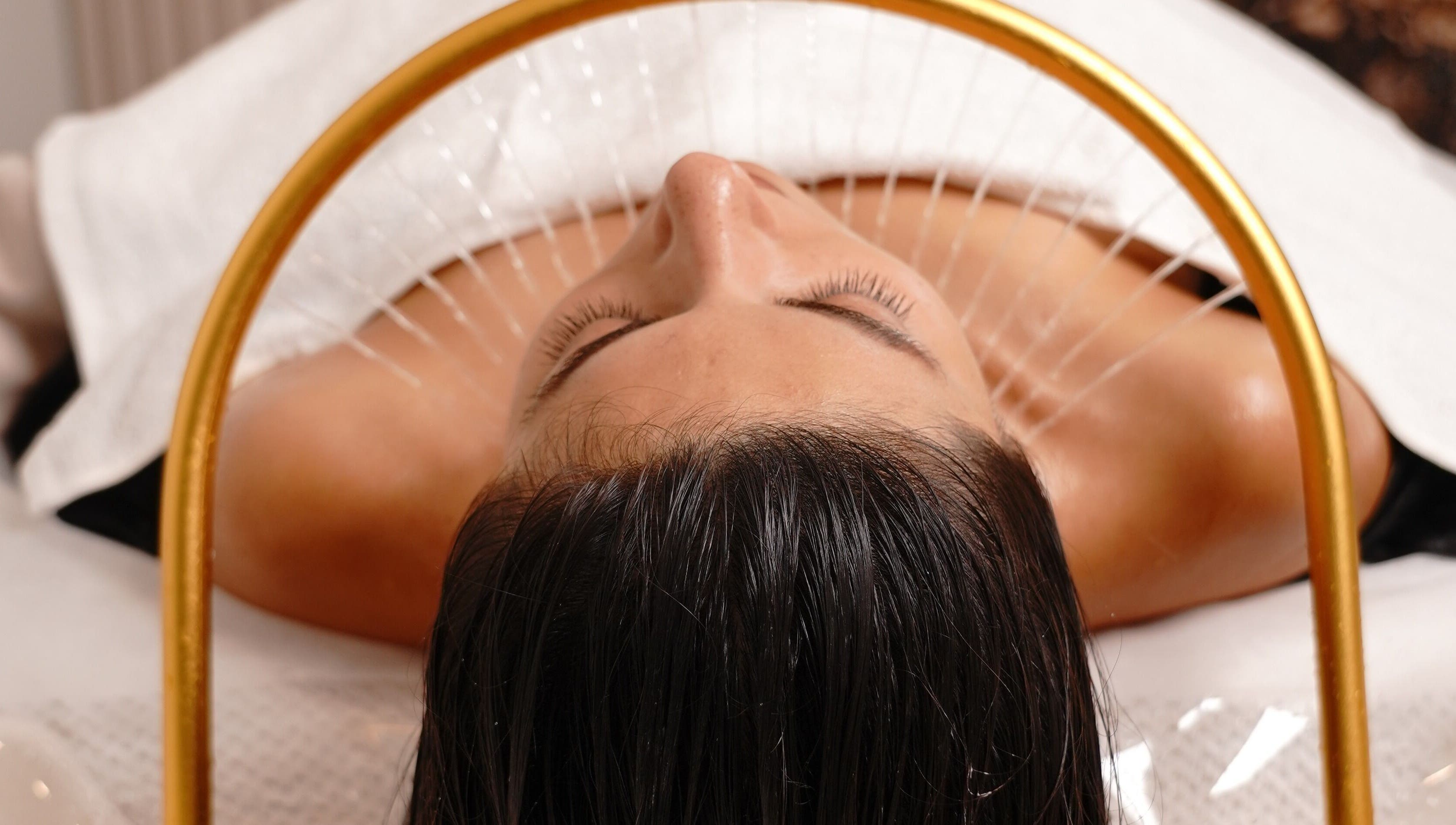 A relaxing wellness treatment at BB Media, Markham, Ontario, CA, showcasing a serene spa experience.