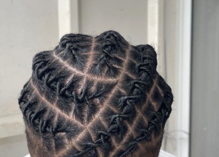 Elegant braided hairstyle at Venus hair and beauty in Northolt, England, GB.