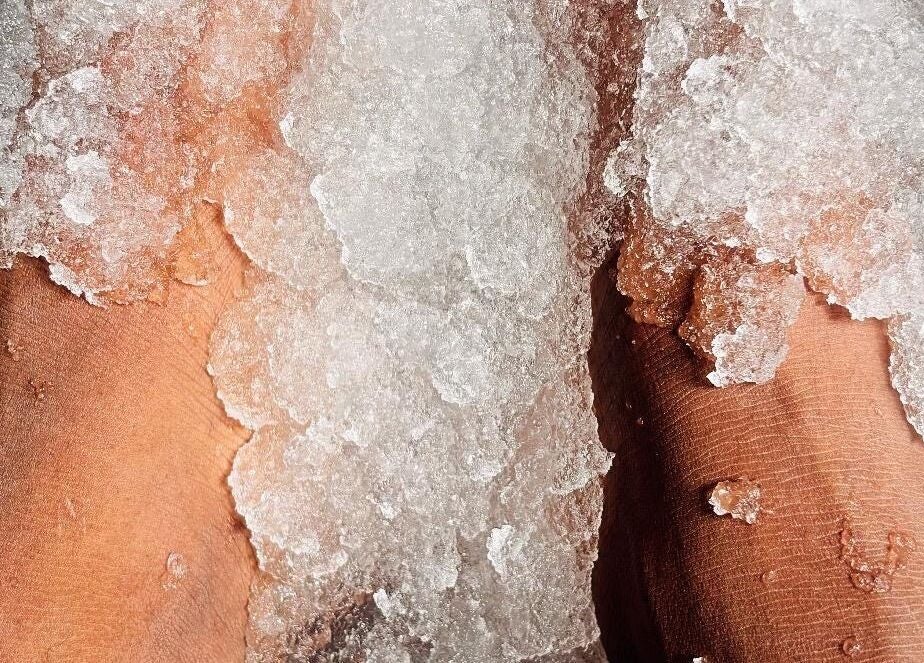 Foot exfoliation at Pure Glow Mani And Pedi Mobile, Cape Town, Western Cape, ZA highlighting skin pampering.