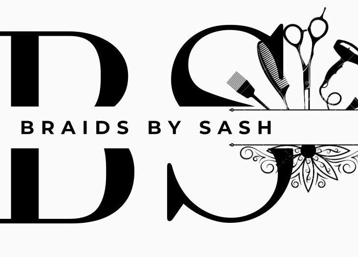 Logo of Braids_by_sash featuring salon tools, located in Montego Bay, St. James Parish, JM.
