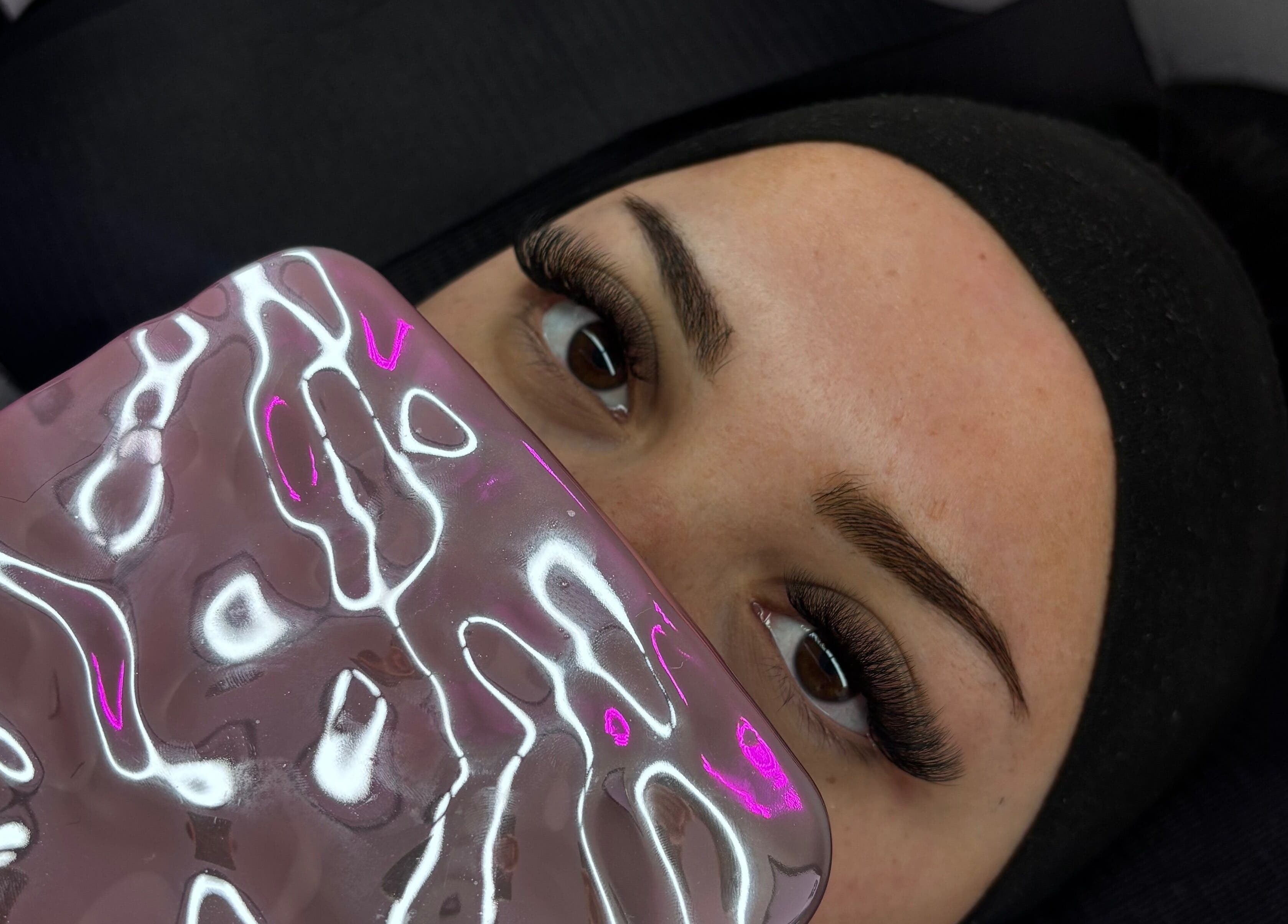 Close-up of eyelash extensions at beautylashes13800 in Istres, Provence-alpes-côte D'azur, FR.