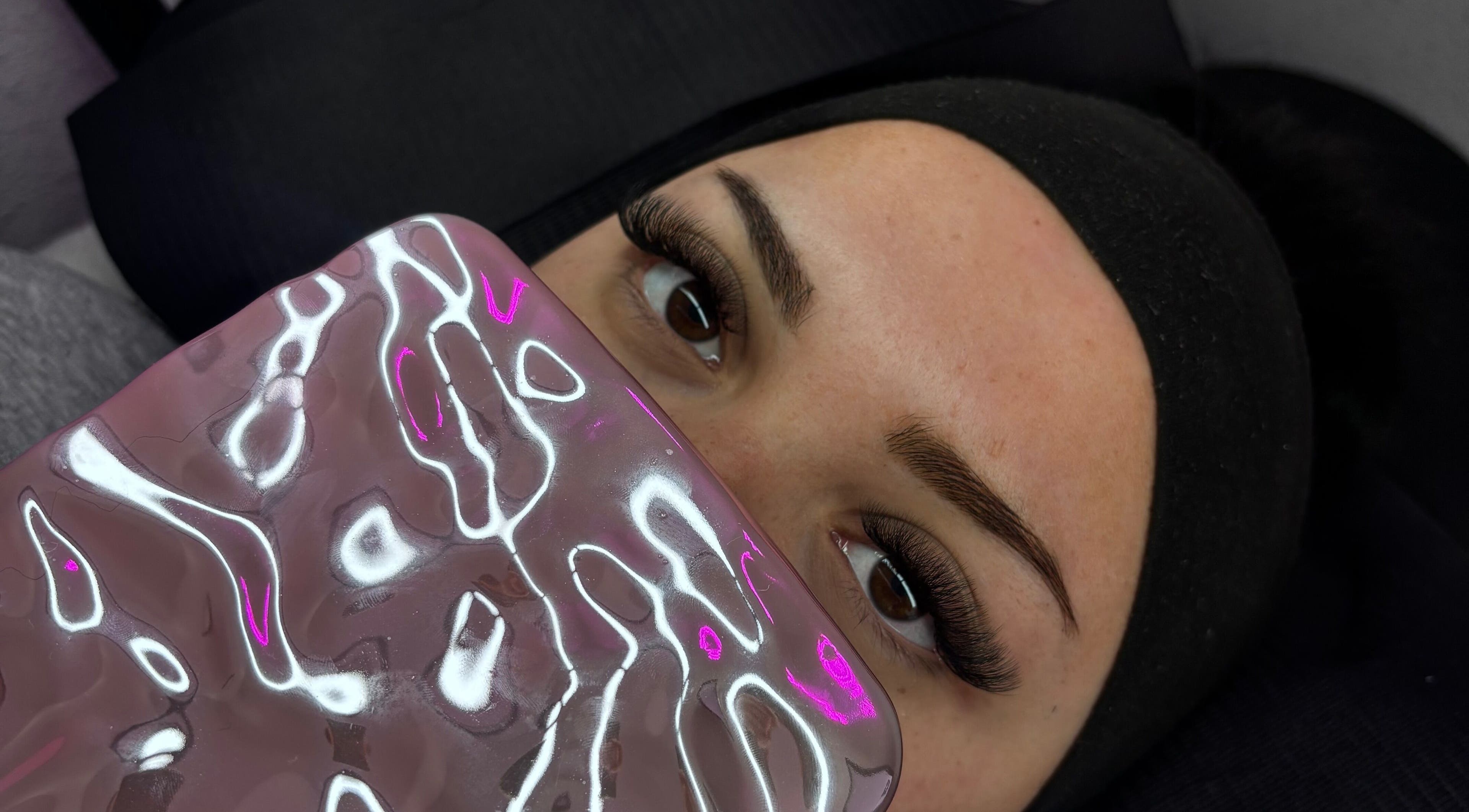 Close-up of eyelash extensions at beautylashes13800 in Istres, Provence-alpes-côte D'azur, FR.