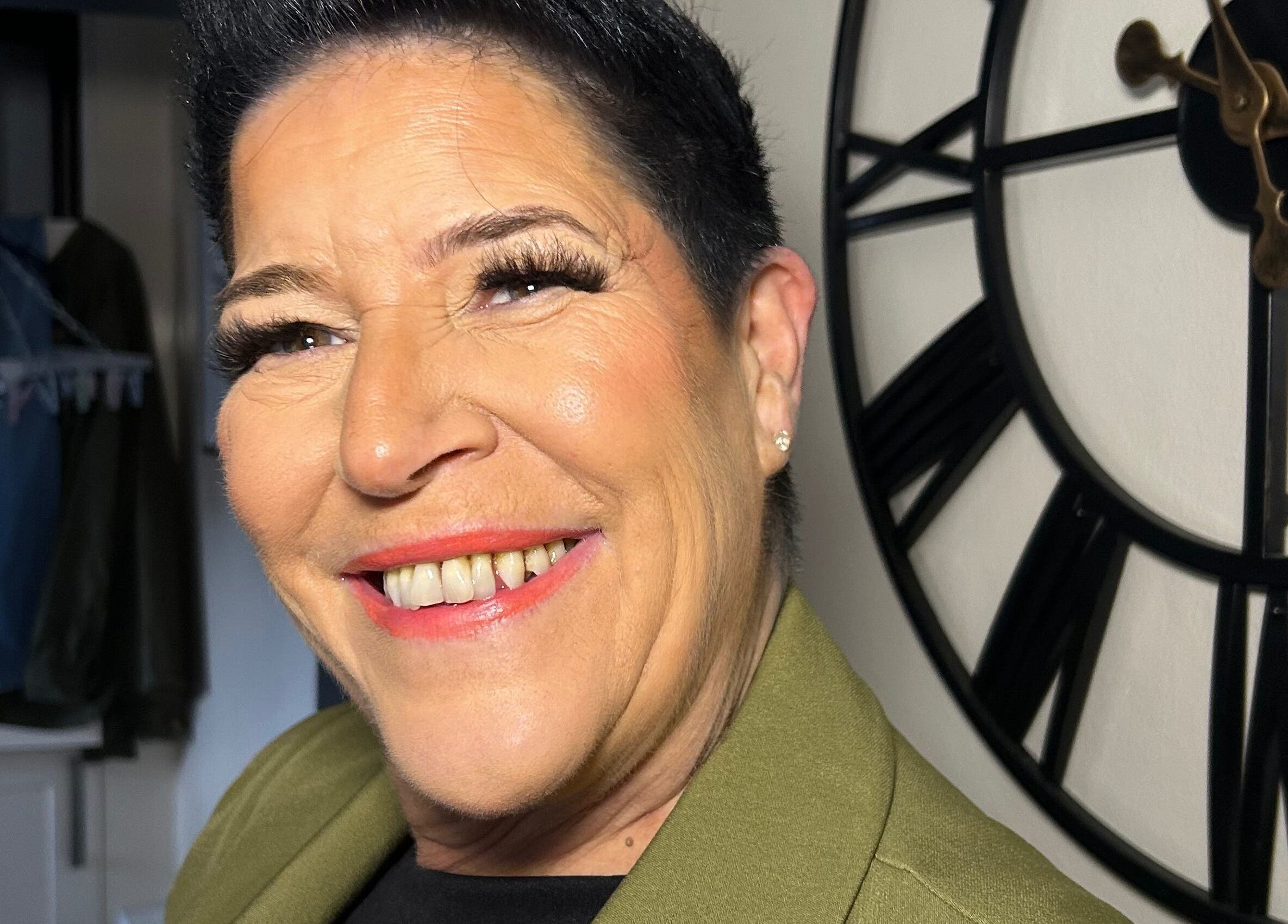 Happy client with makeup done at Makeupbyparislauren, Bristol, England, GB, showcasing flawless beauty.