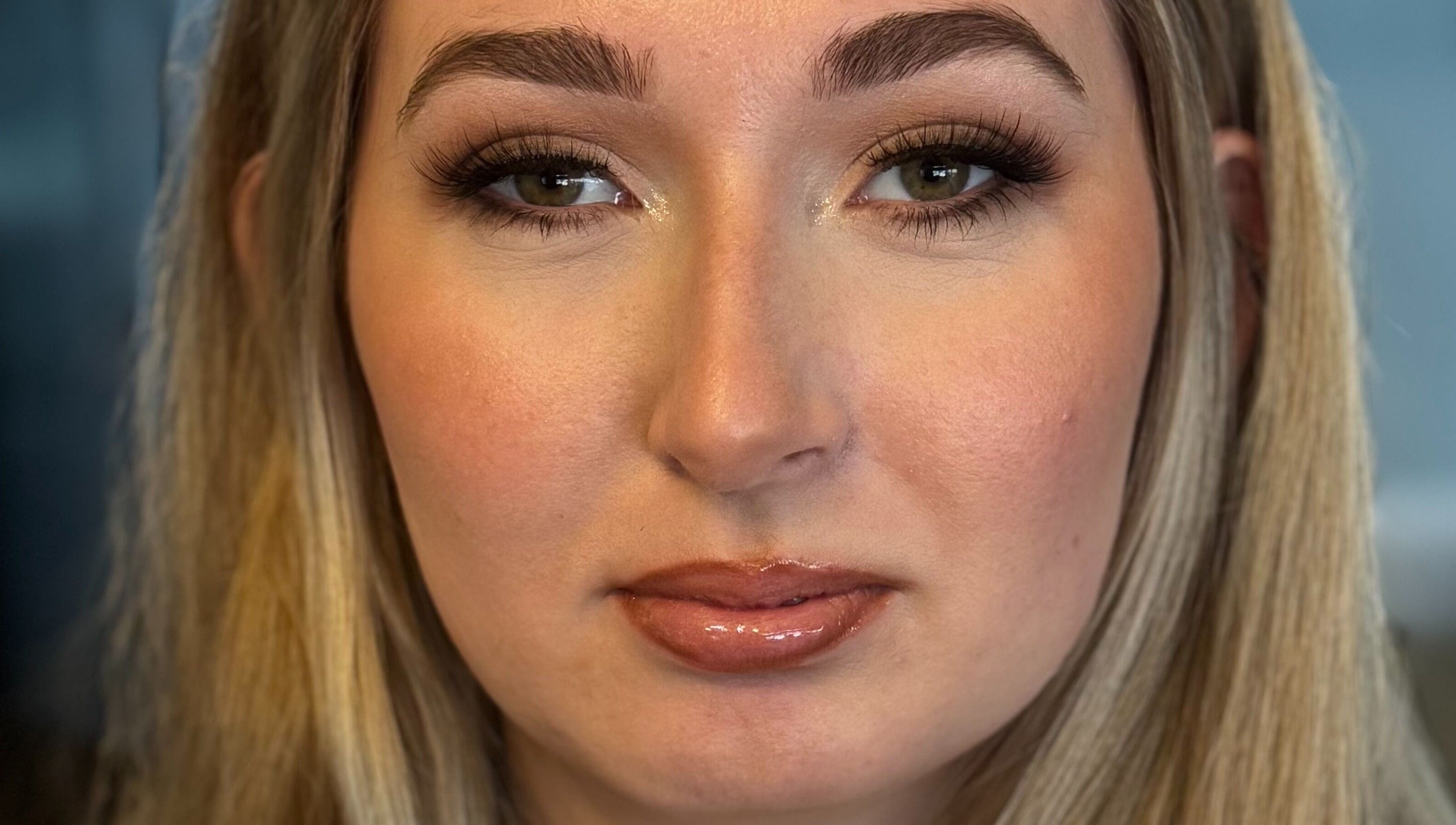 Close-up of expertly applied makeup at NXO Beauty Co., Houston, Texas, US highlighting elegant look.