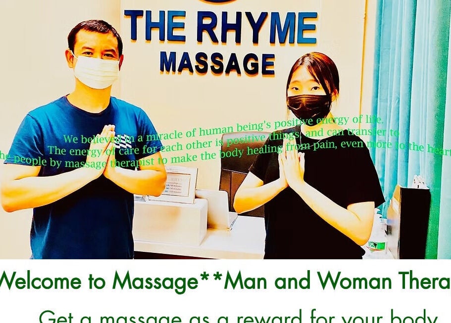 Therapists greeting at The Rhyme Massage and Wellness Center in Los Angeles, California, US.