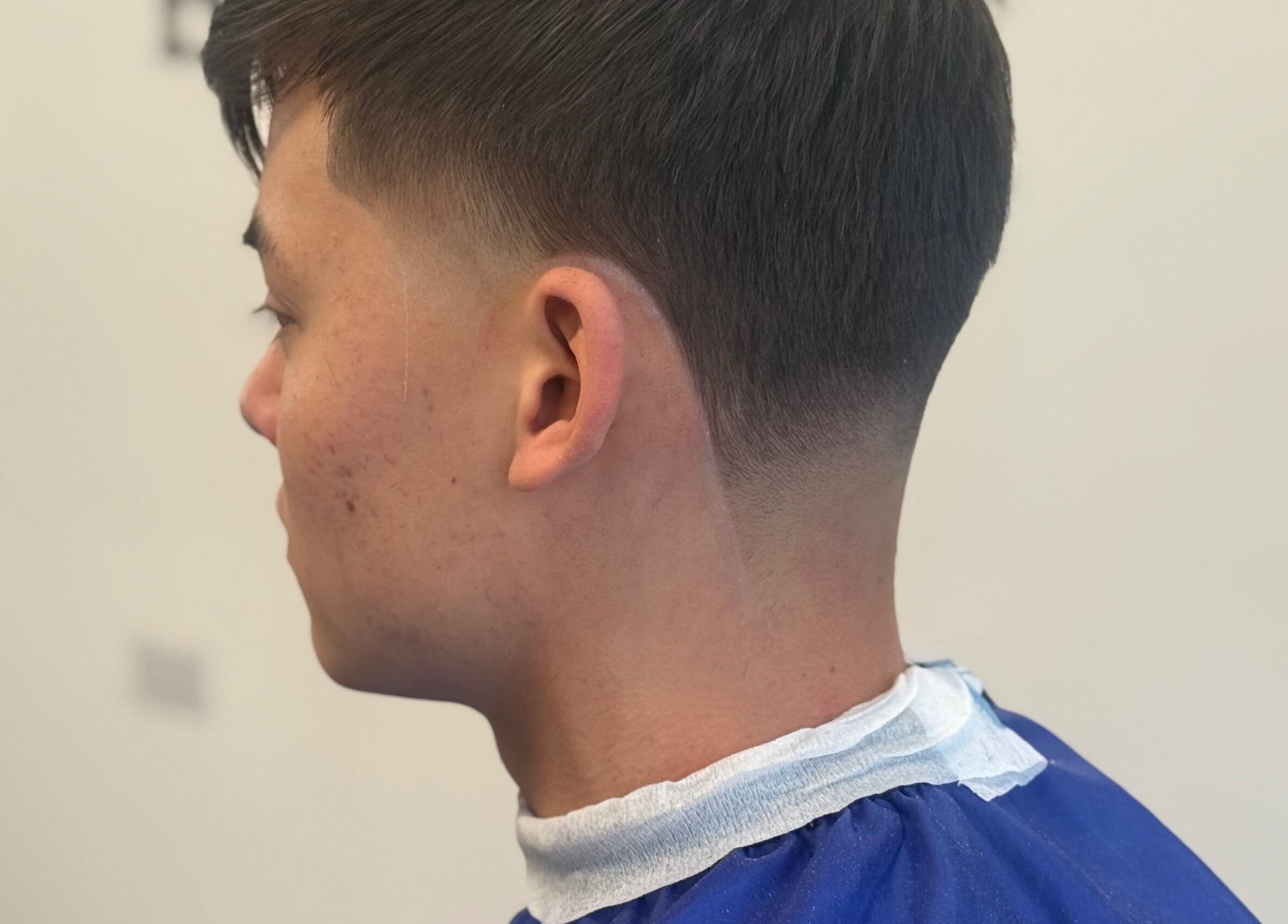 Close-up of a clean fade haircut at Marlos barber high wycombe, High Wycombe, England, GB.