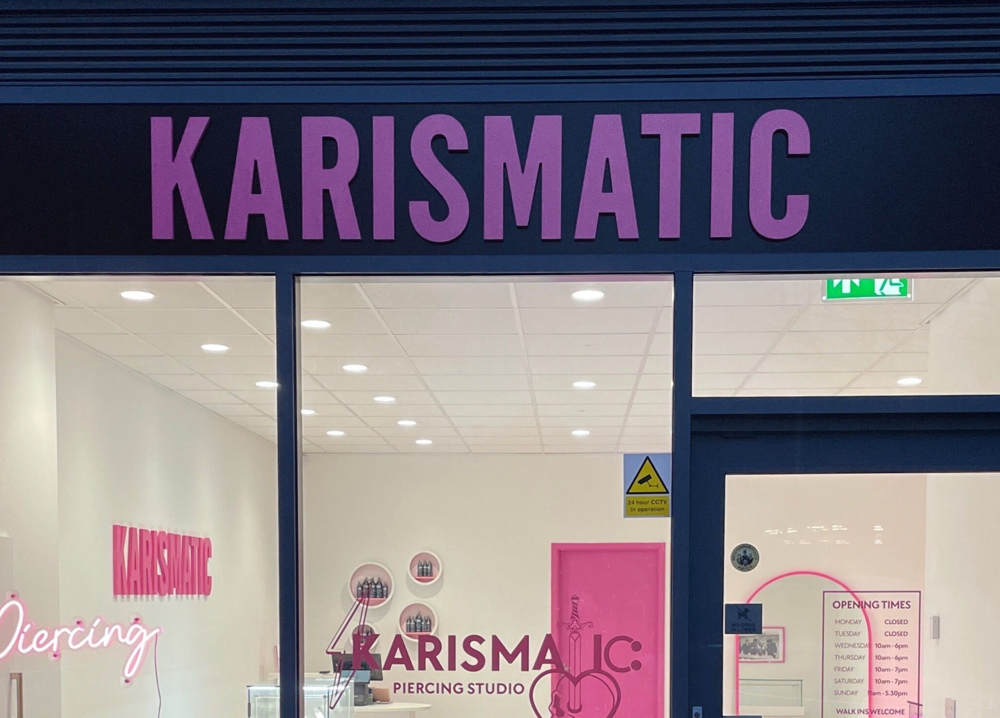 Front view of Karismatic Studio in Derby, England, GB with vibrant signage and modern design.