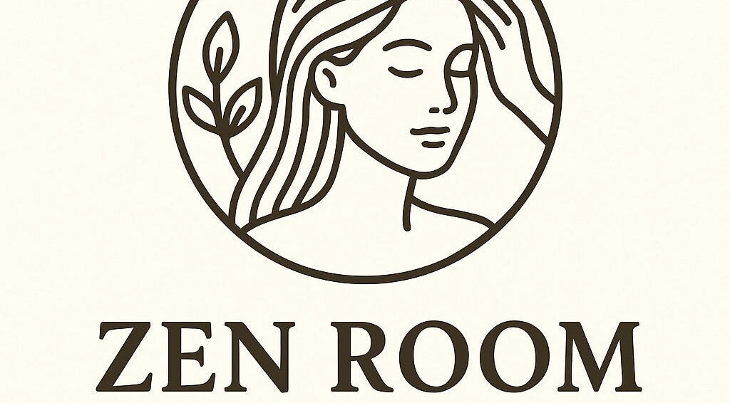 Elegant logo of The Zoom Room in Rotorua, Bay Of Plenty, for head spa and hair services with serene face design.