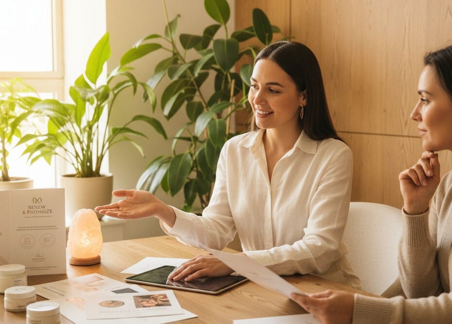 Professional consultation at Clinic83 in Royston, England, GB, showcasing beauty and wellness expertise.