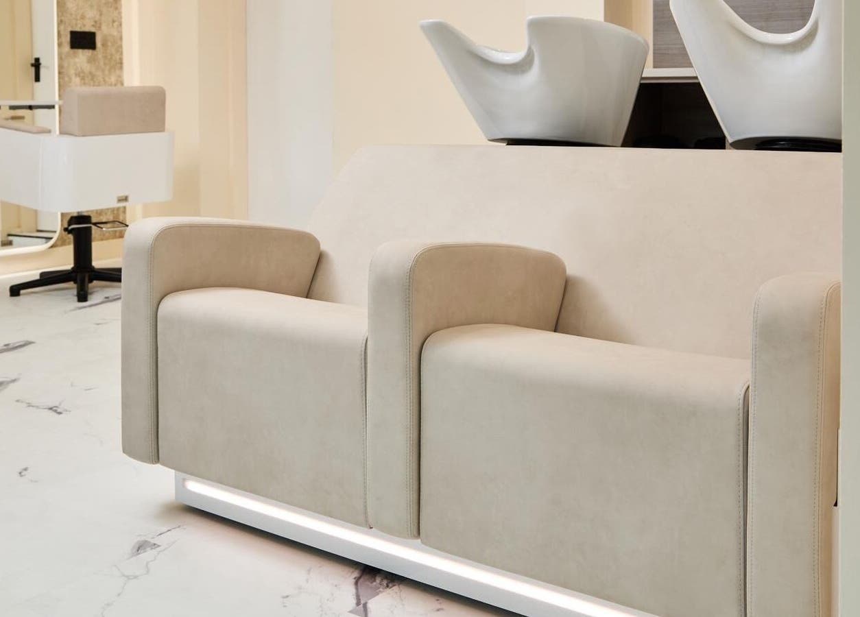 Modern wash station at S.Rose By Linda, Ramsbottom, England, GB, showcasing sleek design and comfort.