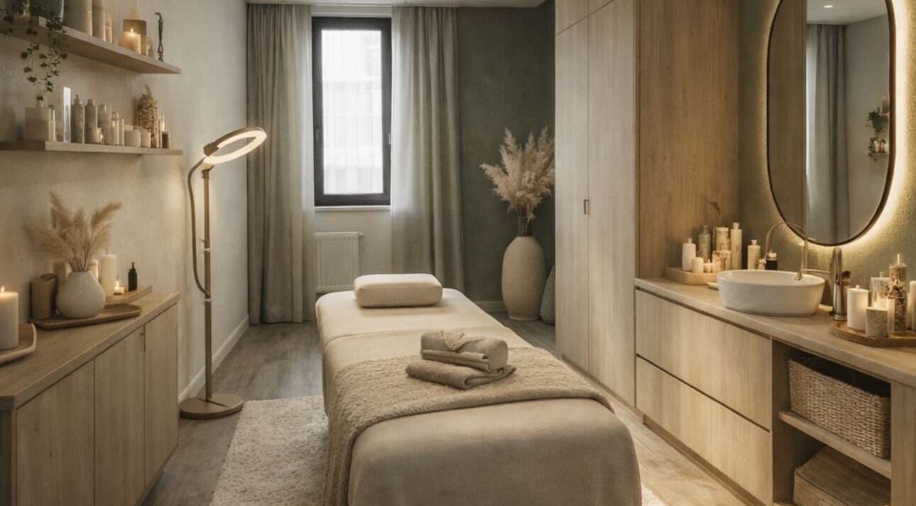 Salle de massage paisible à SELF CARE CLUB, Bailly-romainvilliers, Île-de-france, FR avec décor relaxant.