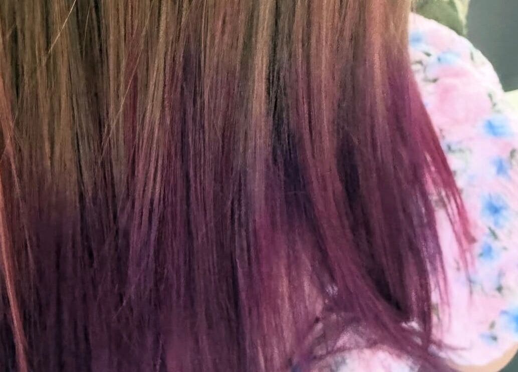 Vibrant colored hair styled at Hair_By_Taej in Abbotsford, British Columbia, CA, showcasing expert hair dyeing.