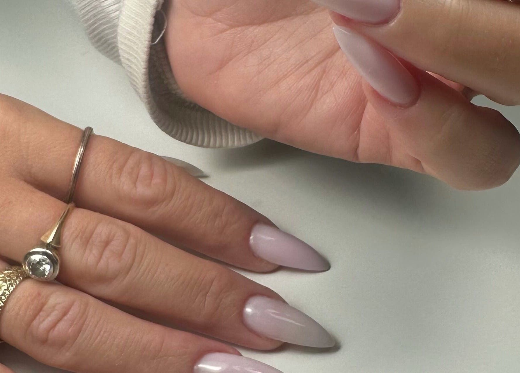 Elegant nude nails at My Balance nail studio, Thornhill, Ontario, CA. Perfect for a sophisticated look.
