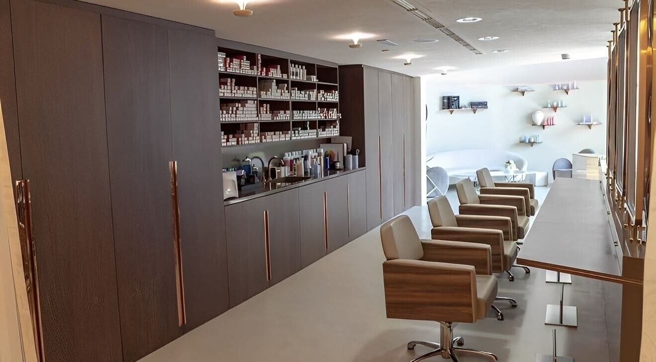 Modern salon interior in Hair by Martin Dubai at Hair Salon by Pierre, Damac Heights, Dubai, Dubai, AE.