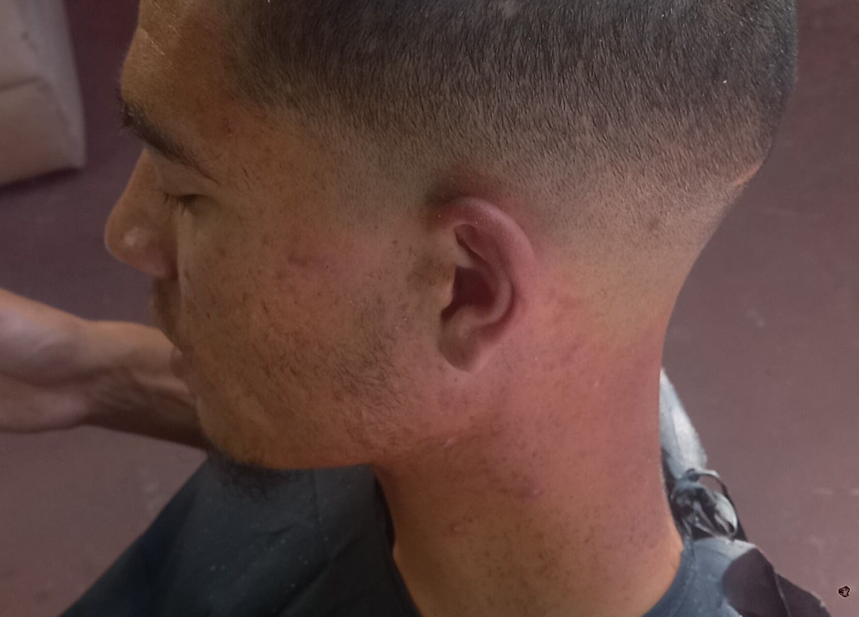 Close-up of a haircut with a clean fade at Seth's Parlor, Cape Town, Western Cape, ZA.