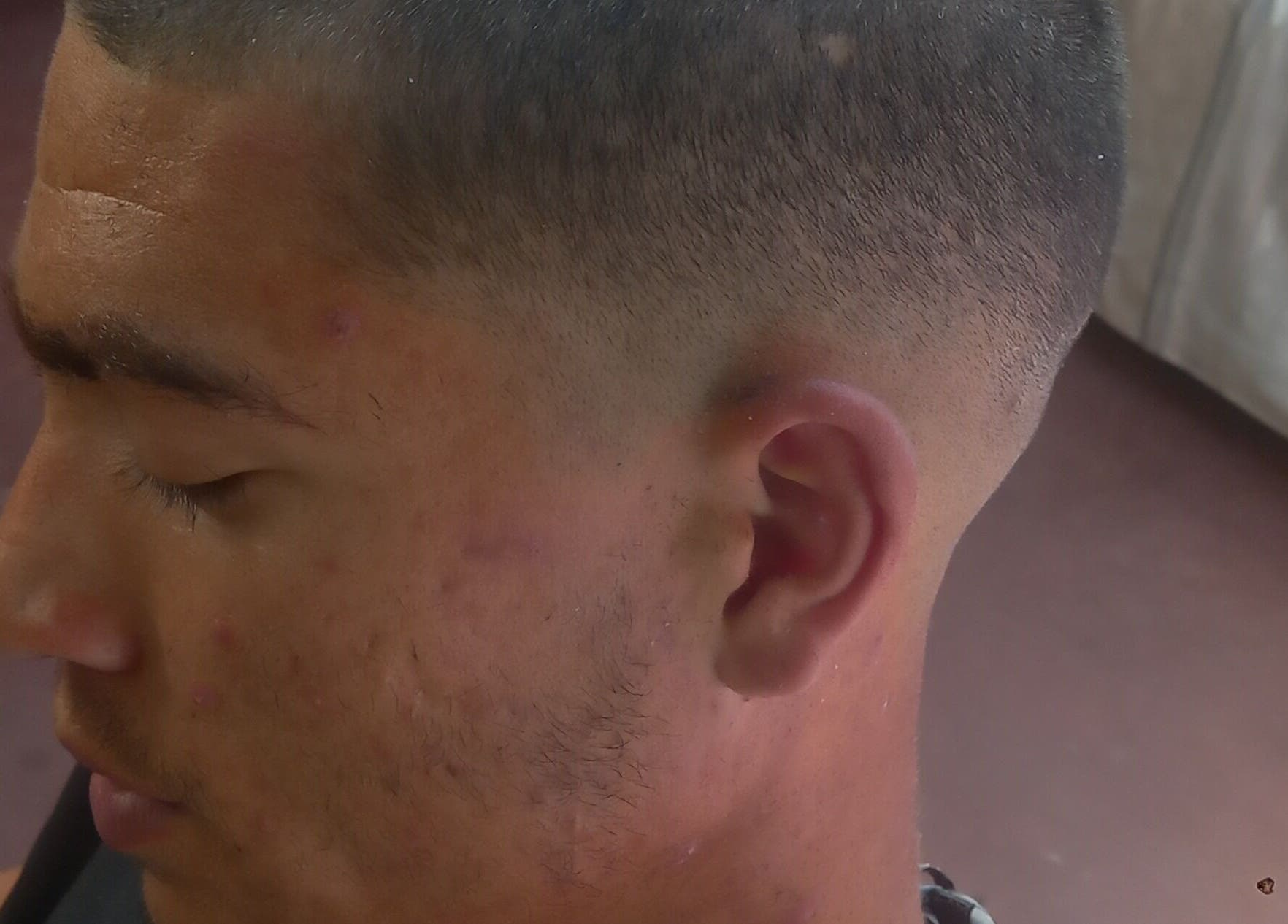 Close-up of a fresh fade hairstyle at Seth's Parlor, Cape Town, Western Cape, ZA.