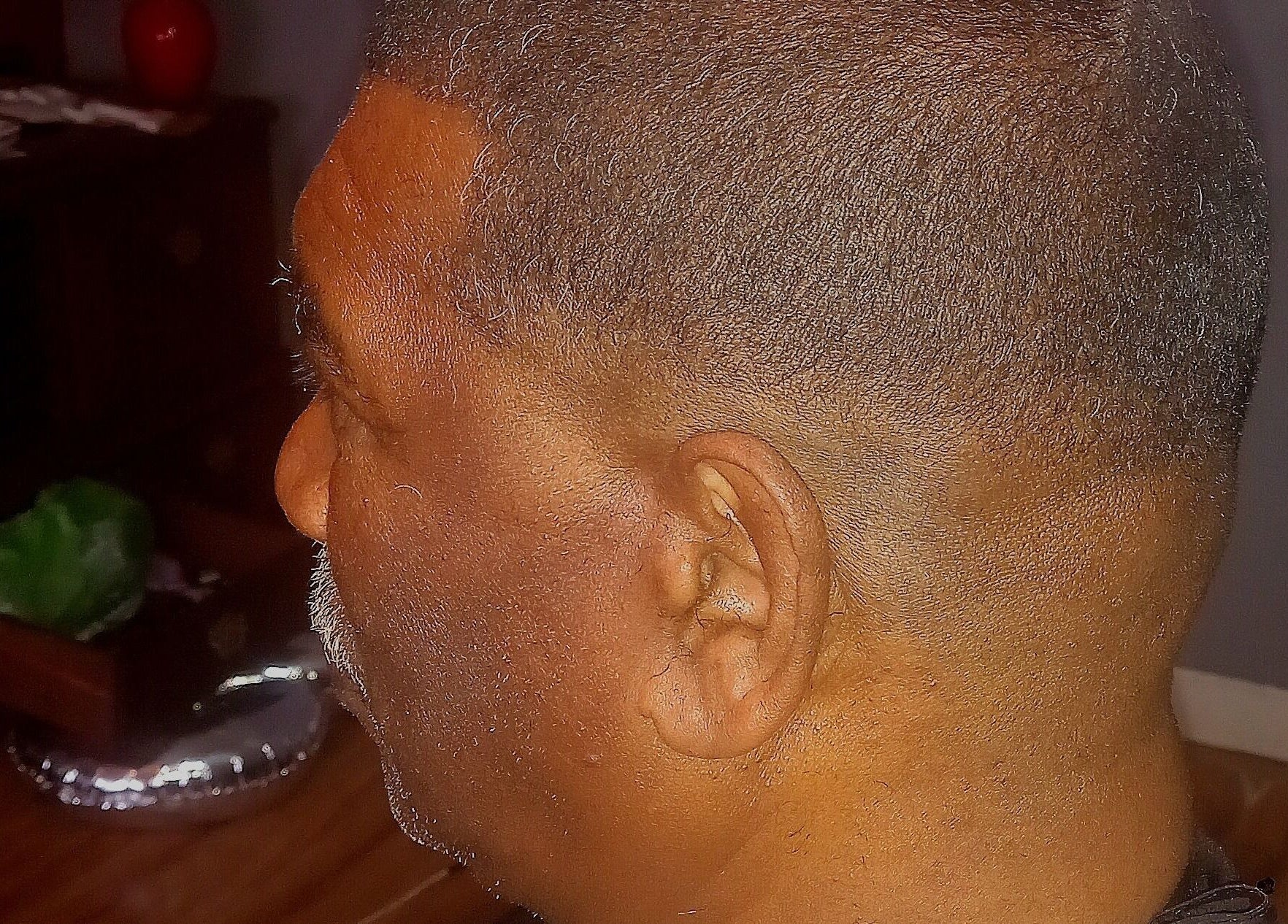 Close-up of fresh haircut at Seth's Parlor, Cape Town, Western Cape, ZA.