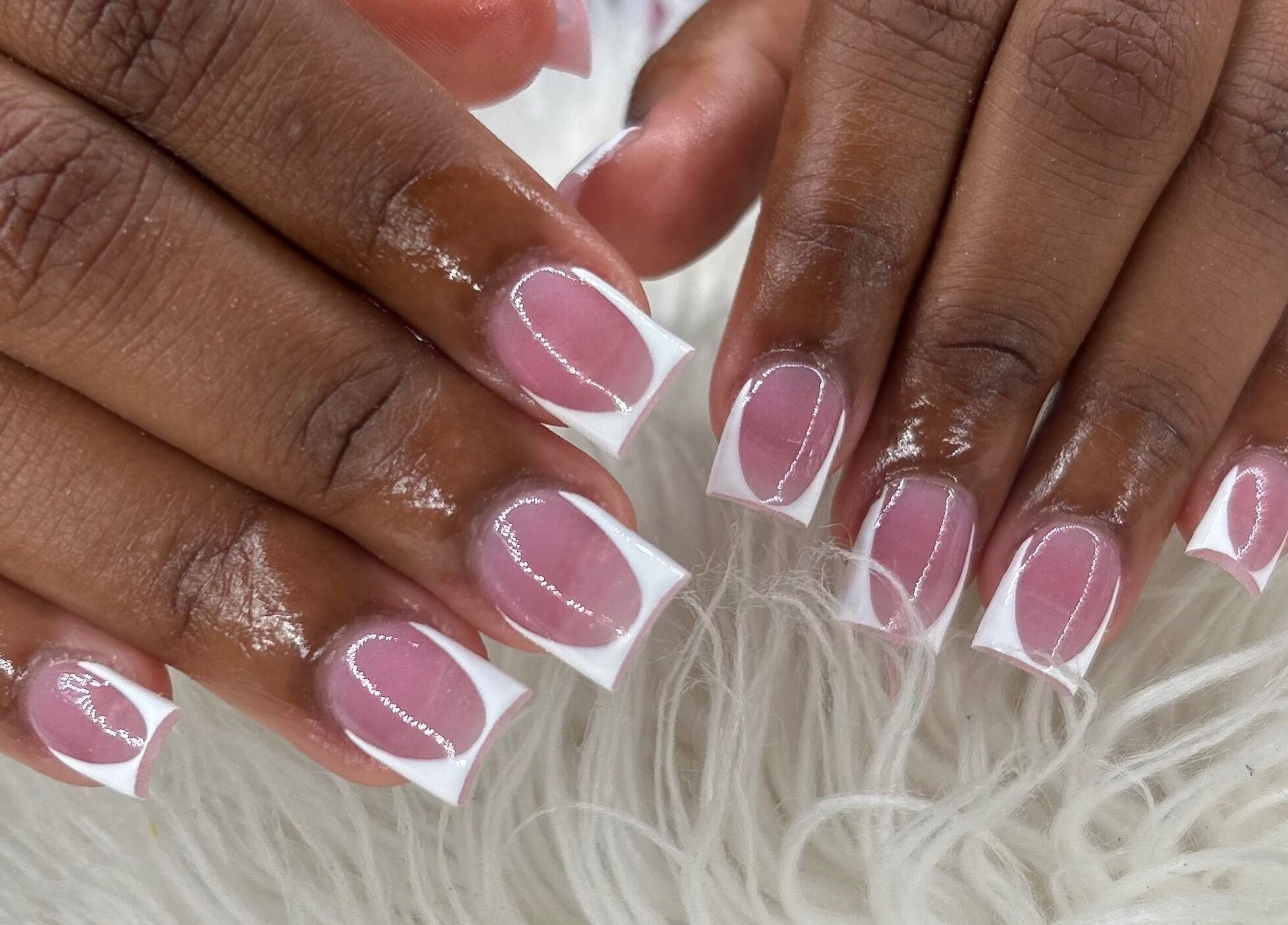 Stylish French manicure at The Nail & Beauty Box, Nassau, New Providence, BS.